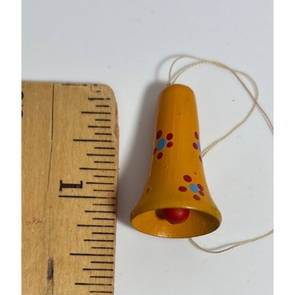 Handcrafted Wooden Christmas Ornaments Set Of 5 Skaters Nativity Bell - Picture 11 of 11